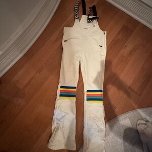 Perfect Moment Cream Jumpsuit with Rainbow Stripes